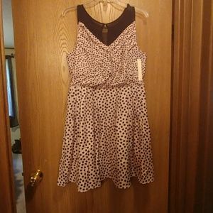 Lauren Conrad pink and black polka dot dress